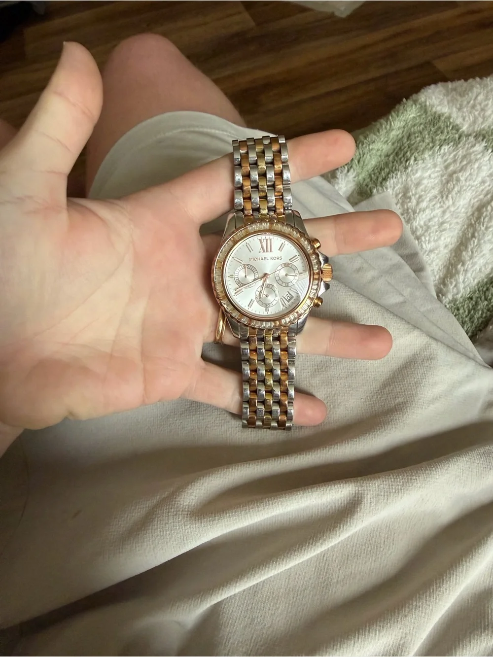 Michael Kors Two-Tone Silver and Gold Bracelet Chronograph